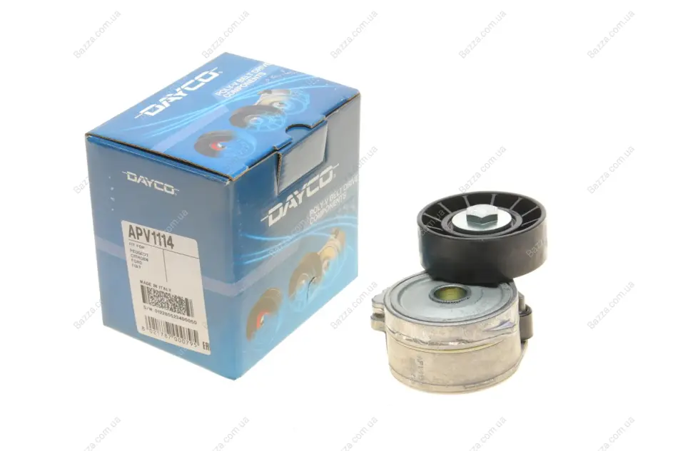 Натяжник поліклинового паска Citroen C4,C5 2.0HDi 11/04-, Fiat Ducato 2.0JTD 5/04-, Ford Focus, Kuga,Galaxy 2.0TDCi Peugeot 307, 308, 407 2.0HDI 10/03-, Volvo C30, V50 2.0D 04.02- dayco APV1114