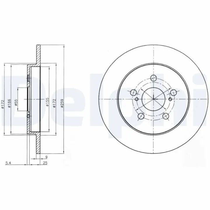 DELPHI TOYOTA Гальмівний диск задн. Prius, Verso S, Lexus CT 200h 09- Delphi BG4201C (фото 1)