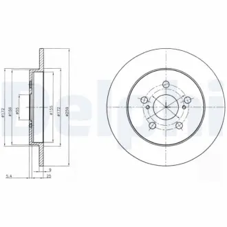 DELPHI TOYOTA Гальмівний диск задн. Prius, Verso S, Lexus CT 200h 09- delphi BG4201C Тойота Королла е150