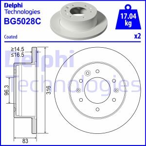 Гальмівний диск delphi BG5028C