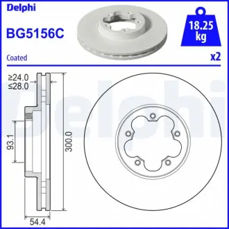 Вентилируемый тормозной диск delphi BG5156C