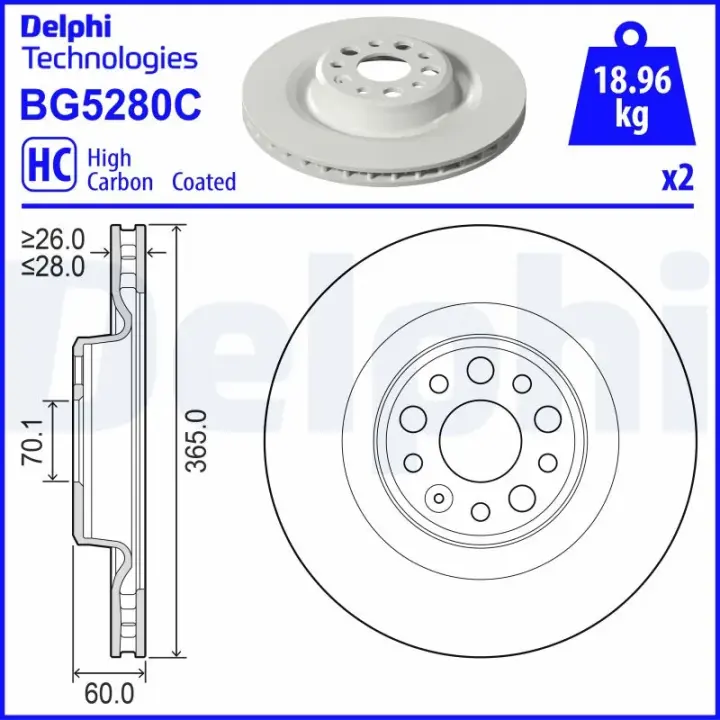 Гальмiвнi диски delphi BG5280C