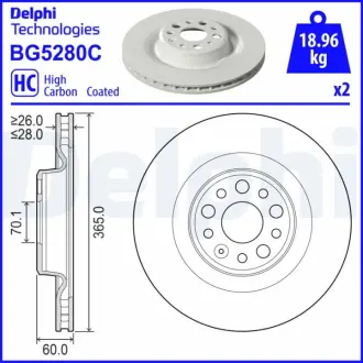 Гальмiвнi диски delphi BG5280C