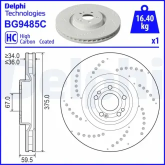 Гальмівний диск delphi BG9485C