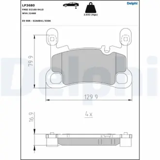 Тормозные колодки delphi LP3680