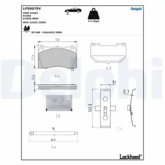 Тормозные колодки delphi LP5007EV