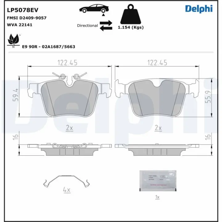 Тормозные колодки delphi LP5078EV