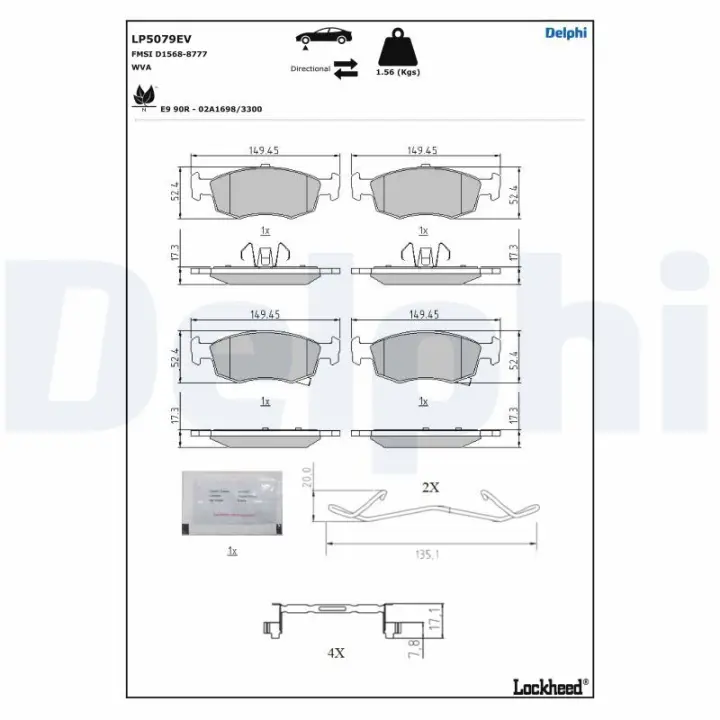 Тормозные колодки delphi LP5079EV