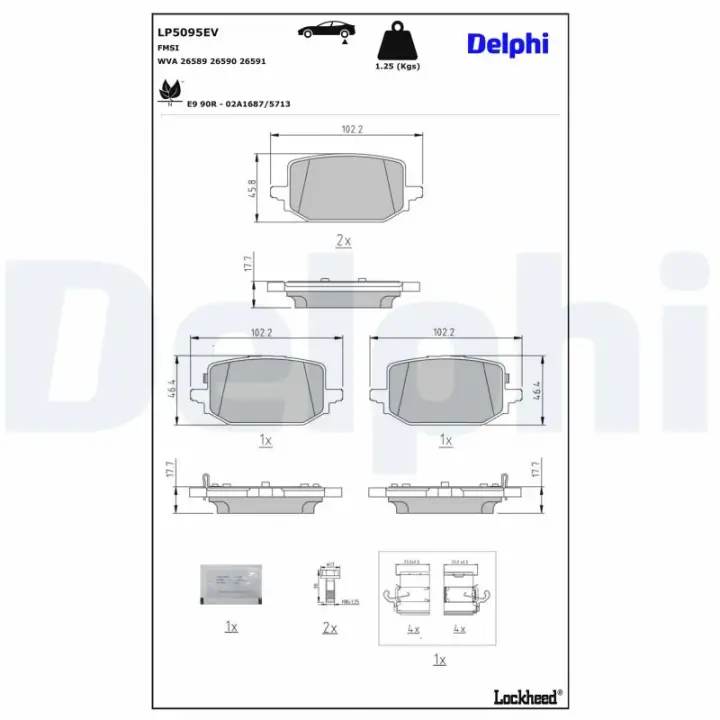 DELPHI RENAULT гальмівні колодки задн. MEGANE E-TECH 21- delphi LP5095EV