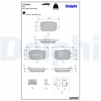 DELPHI RENAULT гальмівні колодки задн. MEGANE E-TECH 21- delphi LP5095EV Рено Megane