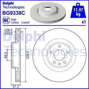 DELPHI AUDI диск гальм. передн. A4 B9, A5, A7 delphi BG9338C