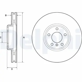 DELPHI BMW диск гальмівний перед.лів.F10,6,7F 01 10- delphi BG9155C Бмв 7 серии