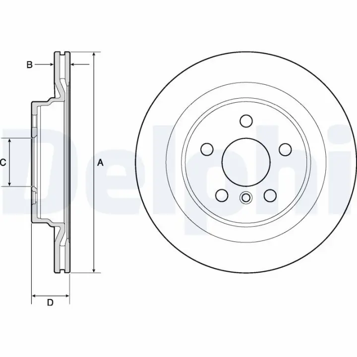DELPHI BMW Диск гальмівний задній 1/F40, X1/F48 delphi BG4778C