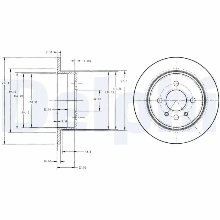 DELPHI BMW Гальмівний диск задн. 3 (E21), 3 (E30) Delphi BG2202 (фото 1)