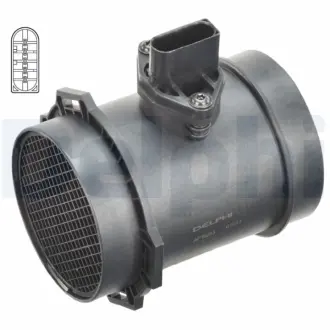 DELPHI BMW Расходомер воздуха E38,39,53,Range Rover III 4.4/4.6 96- Delphi AF10283-12B1