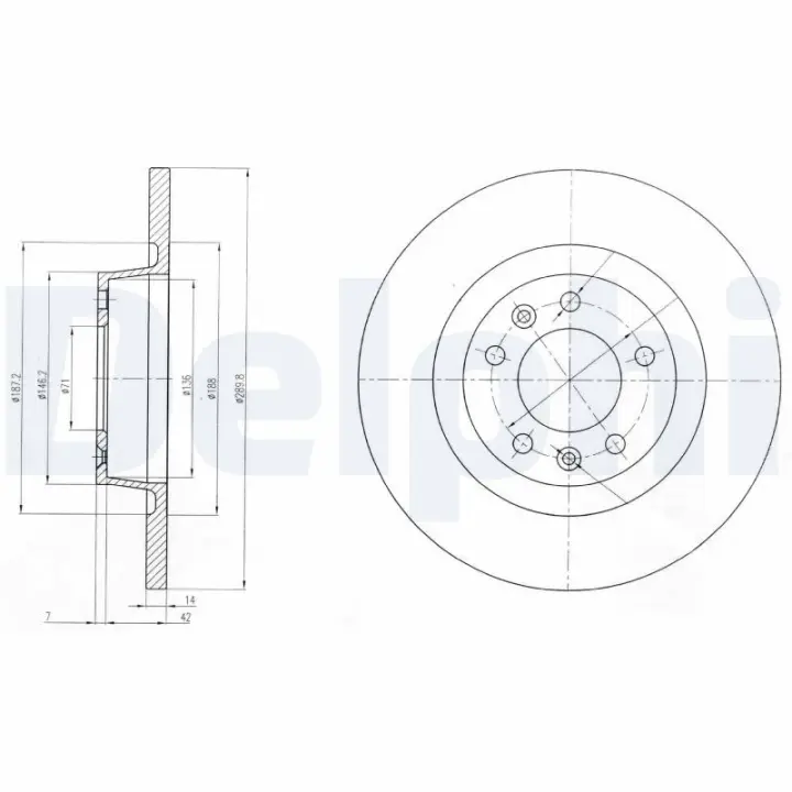 DELPHI CITROEN диск гальмівний задн.Jumpy,Fiat Scudo,Peugeot Expert 07- delphi BG4085