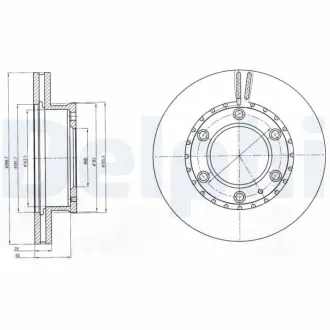 DELPHI диск гальм. передн. FORD BT-50 Delphi BG4297