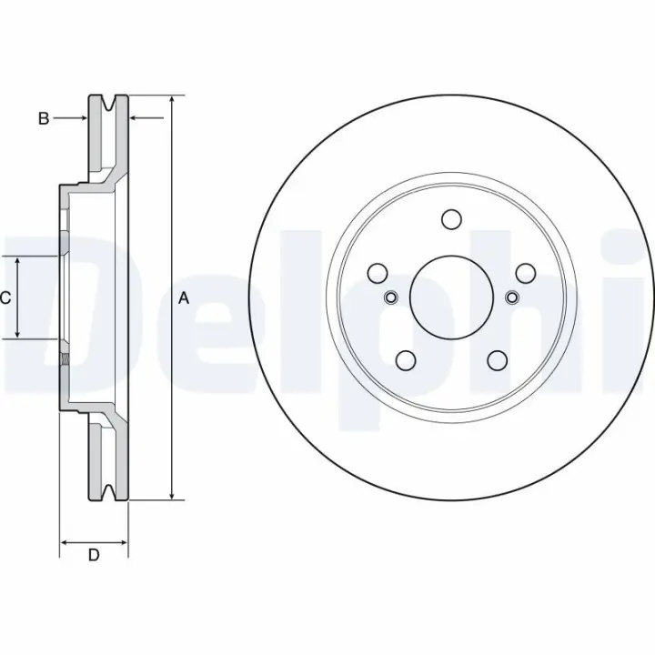 DELPHI диск гальм. передн. TOYOTA C-HR 16- delphi BG4952C