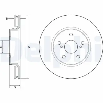 DELPHI диск гальм. передн. TOYOTA C-HR 16- delphi BG4952C