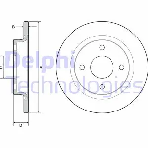 DELPHI FORD Диск гальмівний задній FIESTA VII 1.0 delphi BG4954C Форд Fiesta