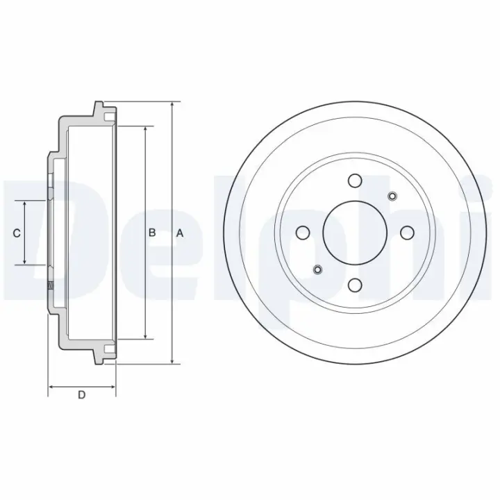 DELPHI HYUNDAI Гальмівний барабан ACCENT II 1.3 delphi BF582