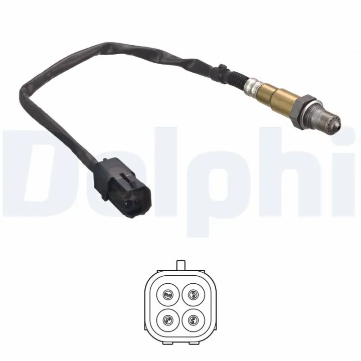 DELPHI Лямбда-зонд (4 конт.) LADA 1,5i/1,7i Delphi ES21075-12B1 (фото 1)