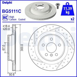 MINI Гальмівний диск задн. CLUBMAN (F54) 14- delphi BG5111C на MINI MINI