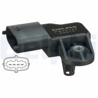 DELPHI OPEL Датчик давления наддува Astra,Vectra,Boxer,Jumper, Fiat Doblo 1.9D Delphi PS10144