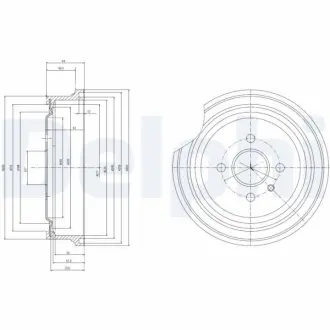DELPHI OPEL Тормозной барабан задний ASTRA G,H delphi BF367