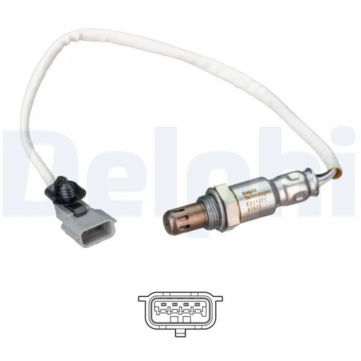 DELPHI RENAULT Лямбда-зонд 4-полосный Dacia Dokker,Duster,Logan,Lodgy,Clio IV,Grand Scenic III,Megane III,Kadjar,Kangoo 12- Delphi ES21071-12B1 (фото 1)