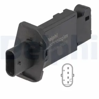 DELPHI SUZUKI Витратомір повітря IGNIS III 1.2 16- delphi AF1070412B1