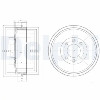 DELPHI Тормозной барабан задний CITROEN BERLINGO, C15, XSARA, XSARA PICASSO, ZX PEUGEOT 305, 305 I, 305 II, 306, 405 I, 405 II, 406, PARTNER, PARTNER TEPEE, PARTNERSPACE 1.1-Electric 10.77- Delphi BF169