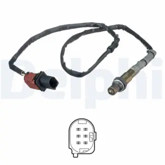 DELPHI VW Кисневий датчик (лямбда-зонд) (5 конт.) Golf V, Passat, Touran 2,0FSI 04- SKODA, AUDI. delphi ES20556-12B1