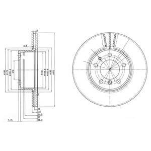 Вентильований гальмівний диск delphi BG2433