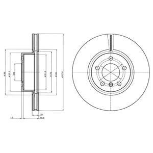 Вентильований гальмівний диск delphi BG9108
