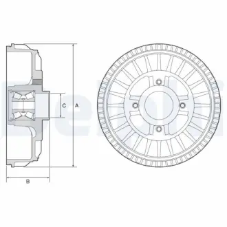 Гальмiвнi барабани з пiдшипником delphi BFR622