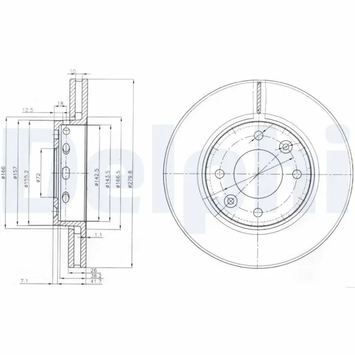 Гальмiвнi диски Delphi BG3800 (фото 1)