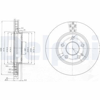 Гальмiвнi диски delphi BG3909