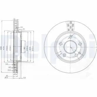Гальмiвнi диски delphi BG3909 Мерседес W245
