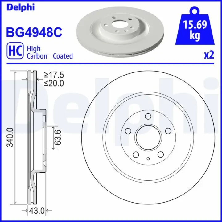 Гальмiвнi диски delphi BG4948C
