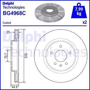 Гальмiвнi диски delphi BG4968C