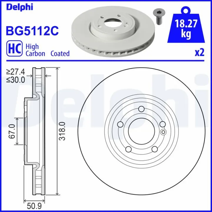 Гальмiвнi диски delphi BG5112C
