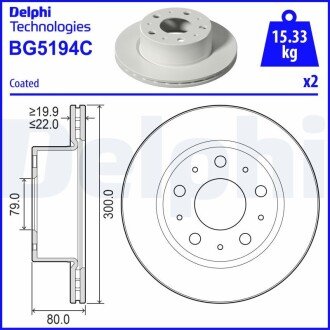 Гальмiвнi диски delphi BG5194C на Фиат Дукато 250