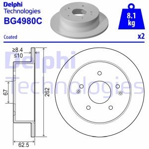 Гальмiвнi диски заднi delphi BG4980C