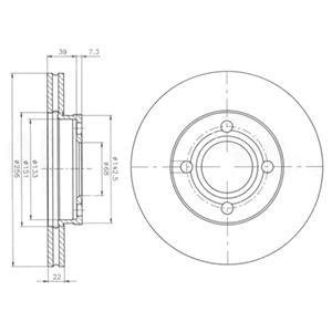 Вентилируемый тормозной диск delphi BG2272
