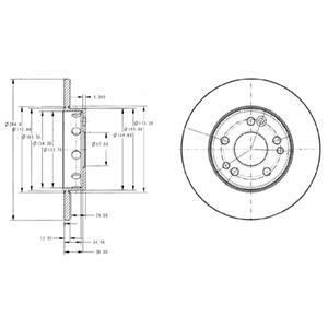 Передний тормозной диск delphi BG2314