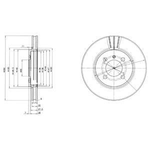 Вентильований гальмівний диск delphi BG2347
