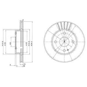 Вентилируемый тормозной диск delphi BG2802