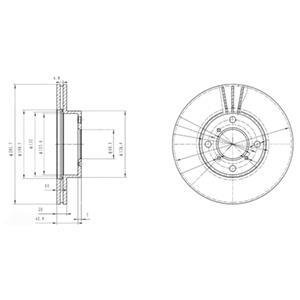 Вентилируемый тормозной диск delphi BG3341