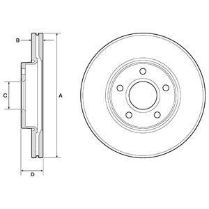 Вентилируемый тормозной диск delphi BG3868-C